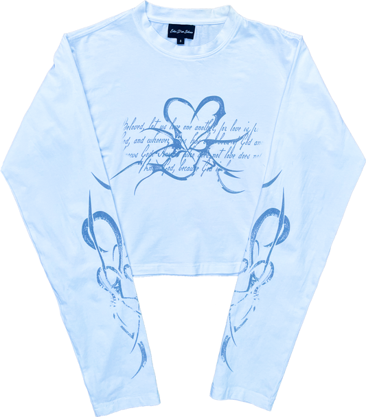 "BELOVED" CROPPED LONG SLEEVE